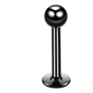 5 Pezzi Lotto Piercing Acciaio Chirurgico Lingua Labbro Nero