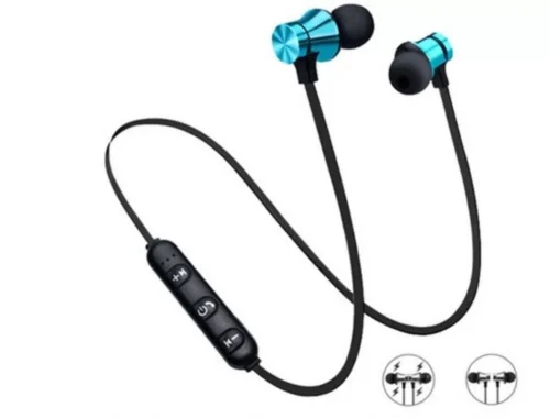 Auricolare Bluetooth Magnetico XT11 Neckband Blue Metal