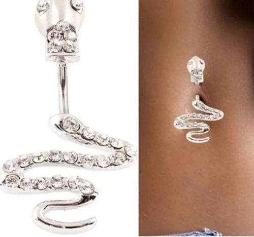 Piercing Ombelico Anallergico Serpente Acciaio Chirurgico