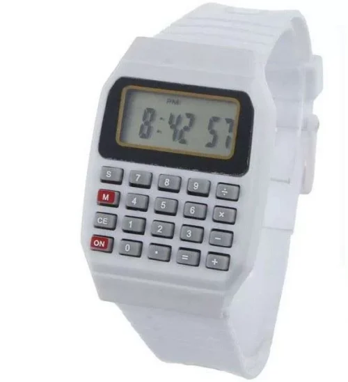 Orologio Calcolatrice Digitale Color Panna Unisex Silicone