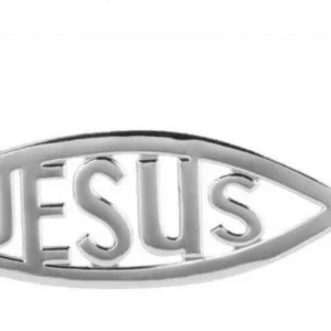 Adesivo Auto 3D Gesu Jesus Pesce Simbolo Pace Auto Cromato