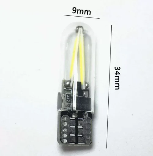 2 Lampadine Auto T10 W5W Canbus Led Filamento Cob Silicone