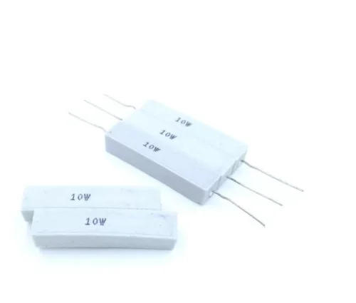 Coppia Resistenza Ceramica 10 Ohm 10R 10W Cemento Assiale