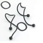 Piercing Lingua Acciaio Chirurgico Nero Intrecciato