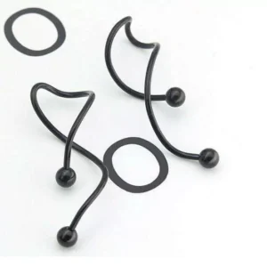 Piercing Lingua Acciaio Chirurgico Nero Intrecciato