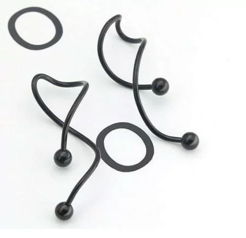 Piercing Lingua Acciaio Chirurgico Nero Intrecciato