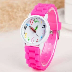 Orologio Analogico Bimbe Bambine Rosa Lancette Pastelli