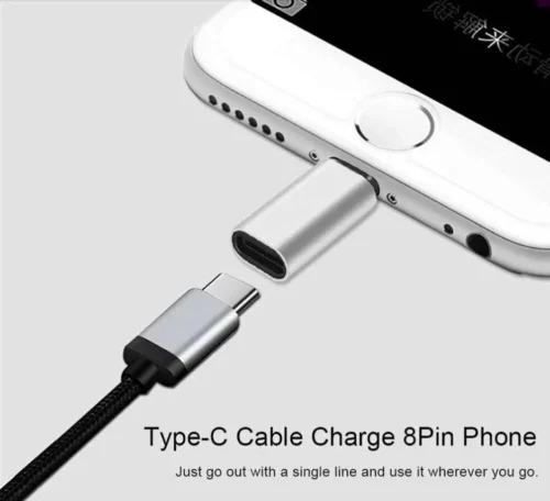 Adattatore Adapter Type C Femmina Maschio 8 Pin Dati iPhone