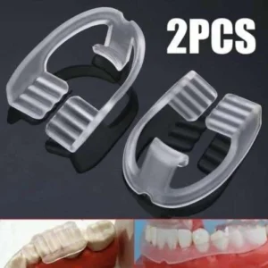 2 Pezzi Bite dentale denti notturno anti bruxismo trasparente