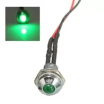 Spia Led Verde 12V Ac "Tondo" 8Mm Corrente Alternata Metallo