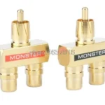 1X Rca Splitter 3 Vie Connettore 1 Maschio A 2 Femmine