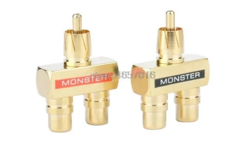 1X Rca Splitter 3 Vie Connettore 1 Maschio A 2 Femmine