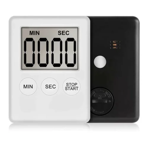 Timer Digitale Da Cucina Display Lcd Bianco Sveglia Allarme