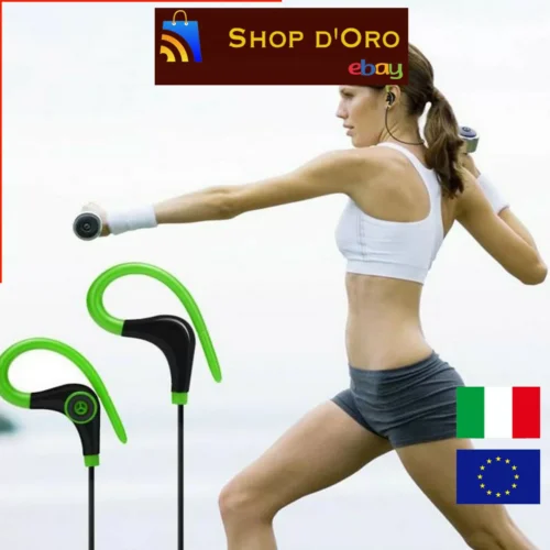 Cuffie Sportive Con Gancio Bluetooth Da Corsa Stereo 6 Ore