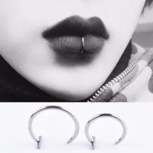 Piercing Finto Acciaio Chirurgico Labbro Bocca Anallergico