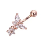 Piercing Ombelico Anallergico Acciaio Chirurgico Farfalla Butterfly