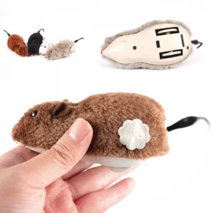 Giocattolo Gatto Topo con Rotelle a Molla Meccanico Mouse