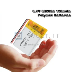 Batteria LiPo al Litio 302025 3.7V 120mAh Ricaricabile