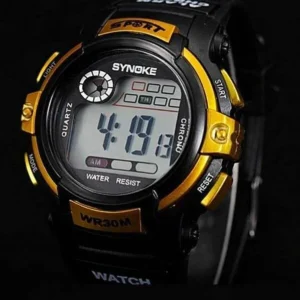 Orologio Digitale Nero E Oro Synoke Resistant Allarme Quarzo
