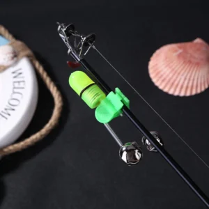 1pz LED Verde Canna da Pesca Campanellino Rumore Luminos