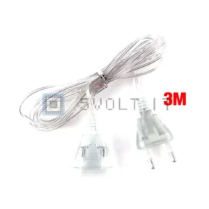 Prolunga Cavo Trasparente 3 Metri per Luci LED Stringa