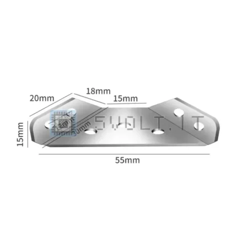 Set 4pz Staffe Angolari Acciaio Inox per Armadi Porte