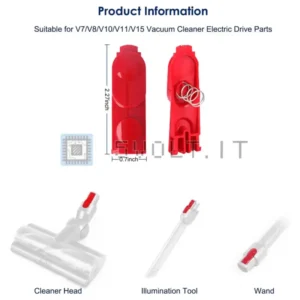 Interruttore Clip Latch Pulsante per Dyson V7 V8 V10 V15
