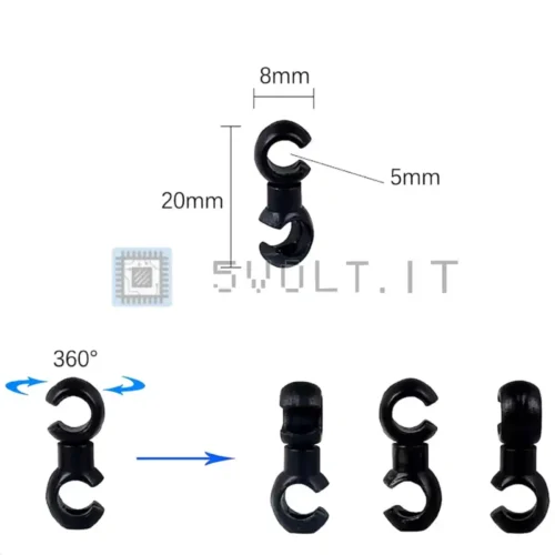10 Pezzi Clip a S per Cavi Bicicletta Freni Anelli Tubo
