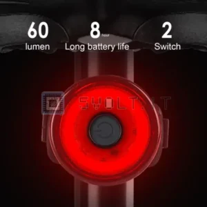 Luce Freno Posteriore Bici 8 Ore LED 60lumen 2 Modalità
