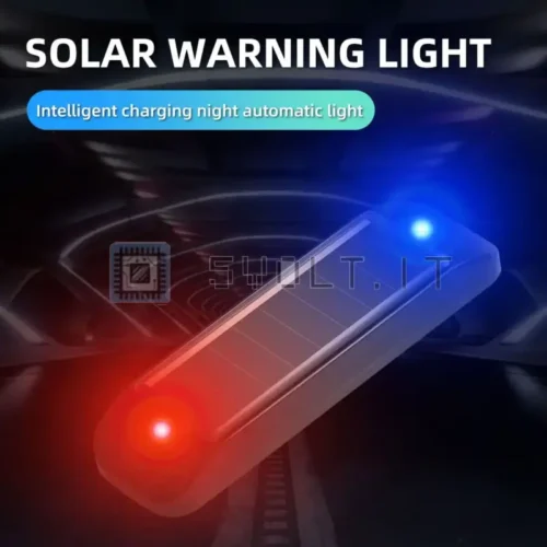 Luce a Energia Solare Rosso Blu di Avvertimento Notturna