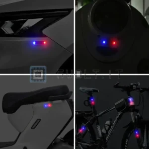 Luce a Energia Solare Rosso Blu di Avvertimento Notturna