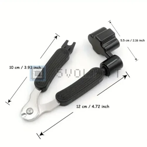 Avvolgitore Grigio per Corde Chitarra Estrattore Pin 3in1