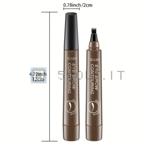 Penna per Sopracciglia Marrone Rossastro 4 Teste Blading