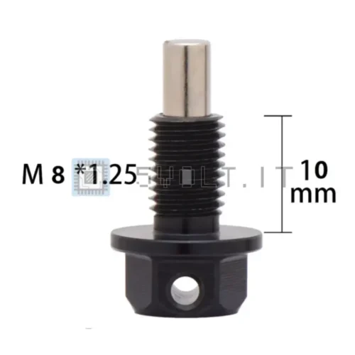 Tappo Scarico Olio Magnetico M8x1.25mm Vite Nero