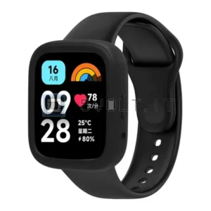 Cinturino Silicone Ricambio Nero per Xiaomi Redmi Watch 3