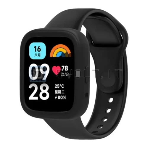 Cinturino Silicone Ricambio Nero per Xiaomi Redmi Watch 3