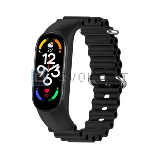 Cinturino Silicone Ricambio Nero Xiaomi Mi Band 3/4/5/6/7