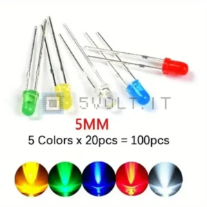 Kit Diodi Elettrici 20pz 5 Colori 5mm LED Bianco RGB