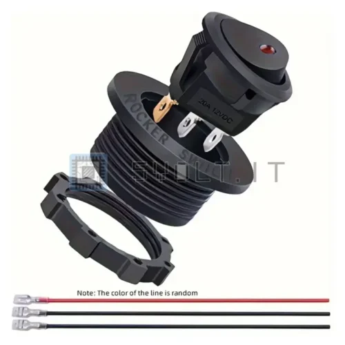 Interruttore Rosso a Levetta LED per Barca 12V 3 PIN SPST