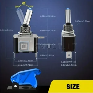 2pz Interruttori Rossi a Levetta a LED 12V 3 Pin 20A SPST