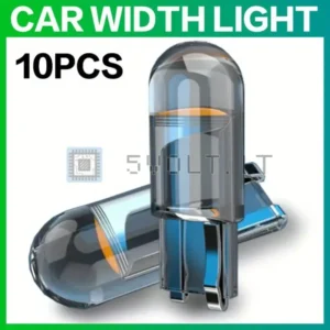 10 pezzi LED W5W T10 Luci Auto COB Vetro 6000k Bianco