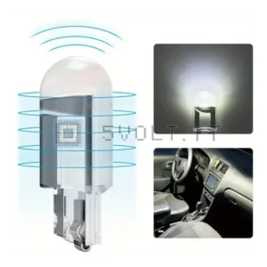10 pezzi LED W5W T10 Luci Auto COB Vetro 6000k Bianco