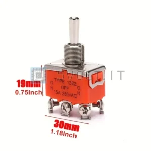 Interruttore a Levetta KN3C 15A 250V E-TEN 1322 6 Pin On-Off