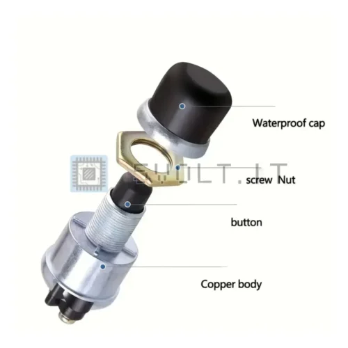 Interruttore Pulsante di Accensione Alluminio 12V 50A Auto