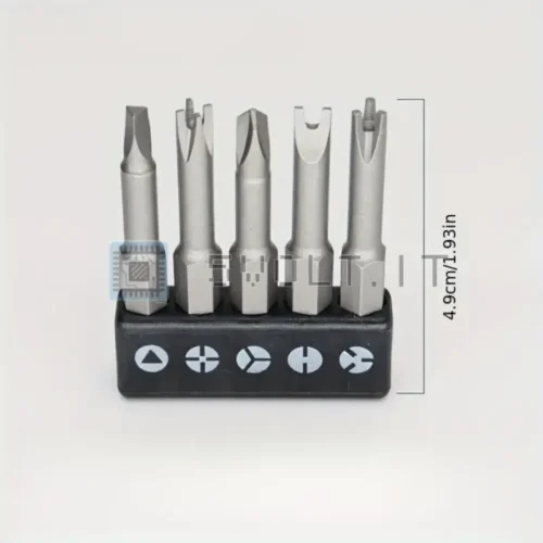 Set 5 Punte Cacciavite Precisione U-Y-Philips-Flathead Mini