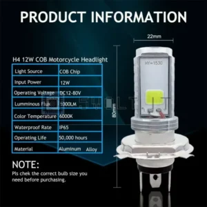 Lampada P15D LED Moto Bianco 6000K 12V 2 Lati