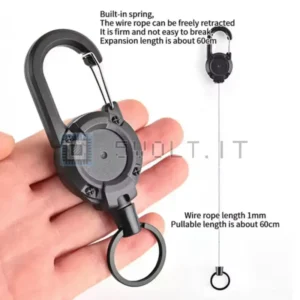 Filo di Acciaio Tattico Retrattile Campeggio Antifurto