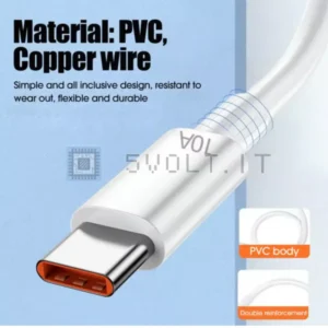Cavo da 120W Ricarica Super Veloce Type-C 10A 1mt