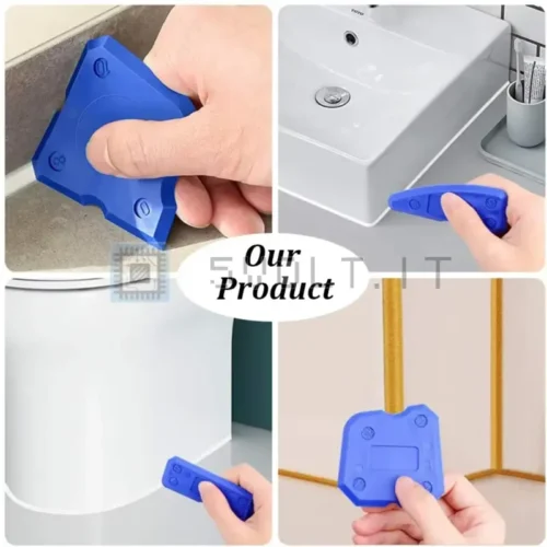 Set 4pz Strumenti Calafataggio Sigillante Silicone Bordi