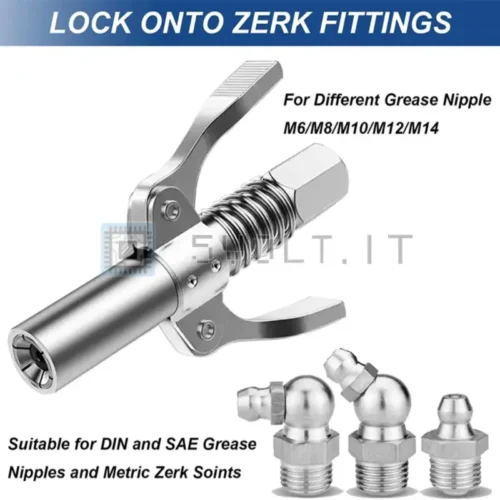 Ugello per Grasso con Pinza Bloccaggio Iniezione NPT1/8